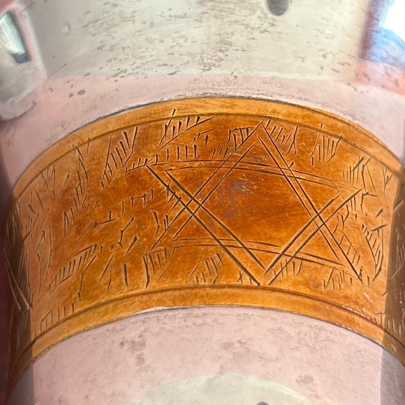 VINTAGE ALEF JUDAICA SHABBAT KIDDUSH CHALICE GOBLET SILVER PLATED BRASS & NICKEL - Picture 9 of 9